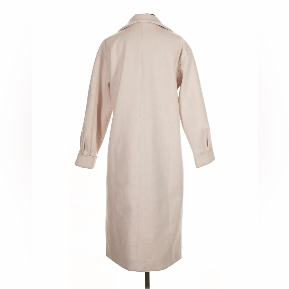 Double Breasted Long Maxi Minimalist Coat Cream Ivory White Small - Picture 2 of 5